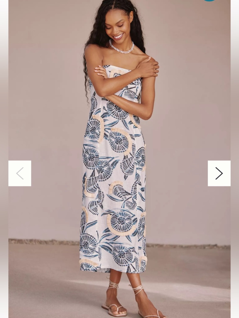 Anthropologie Celadine The Aliza Strapless Linen Blend Maxi Dress Small